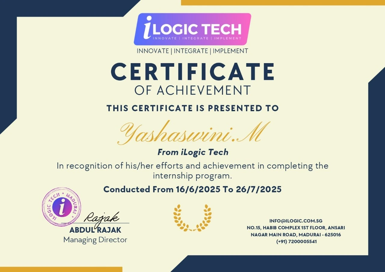 Testimonial from Yashaswini. M